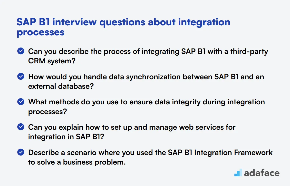 12 SAP B1 interview questions about integration processes