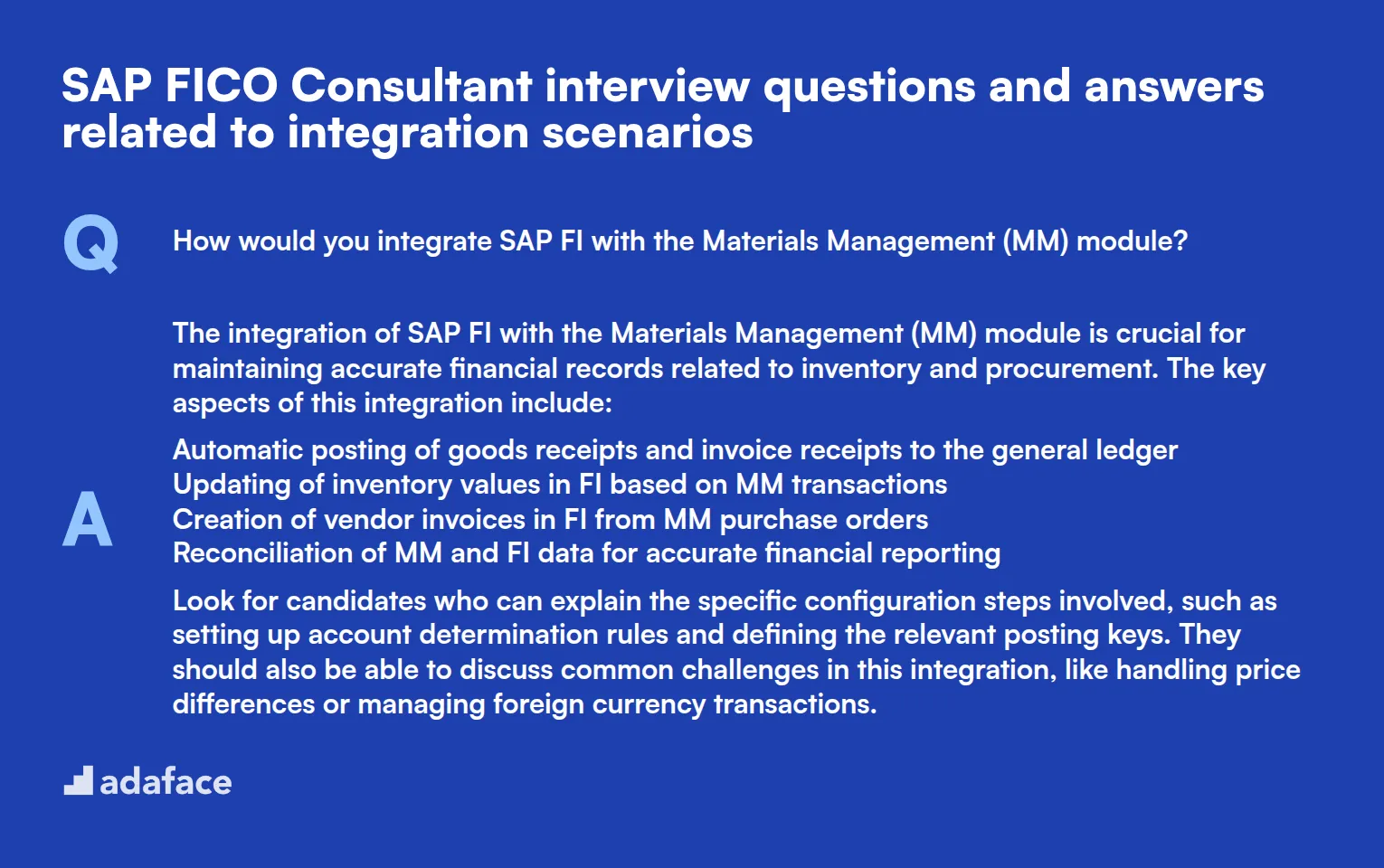7 preguntas y respuestas de entrevistas para consultores SAP FICO relacionadas con escenarios de integración