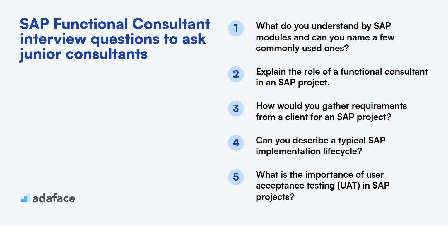 20 preguntas de entrevista para consultores funcionales de SAP para hacer a consultores junior