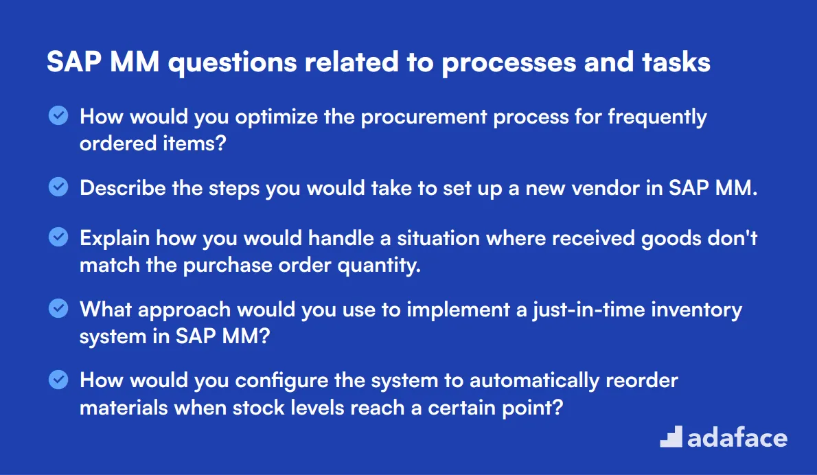 12 SAP MM questions related to processes and tasks