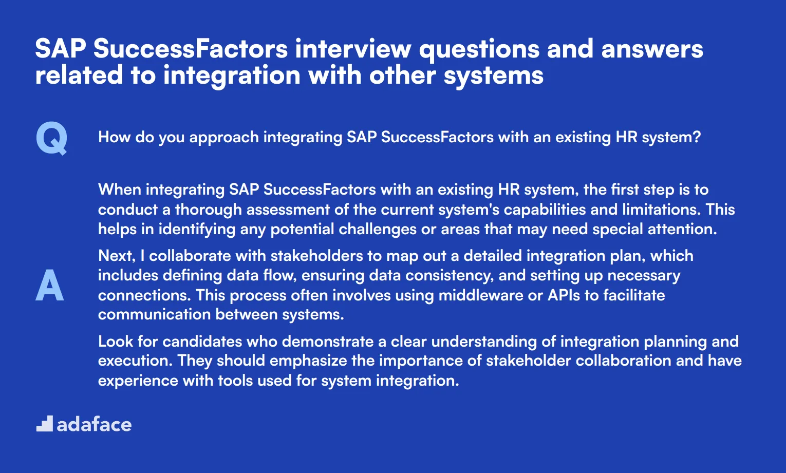 9 SAP SuccessFactors interview questions and answers related to integration with other systems