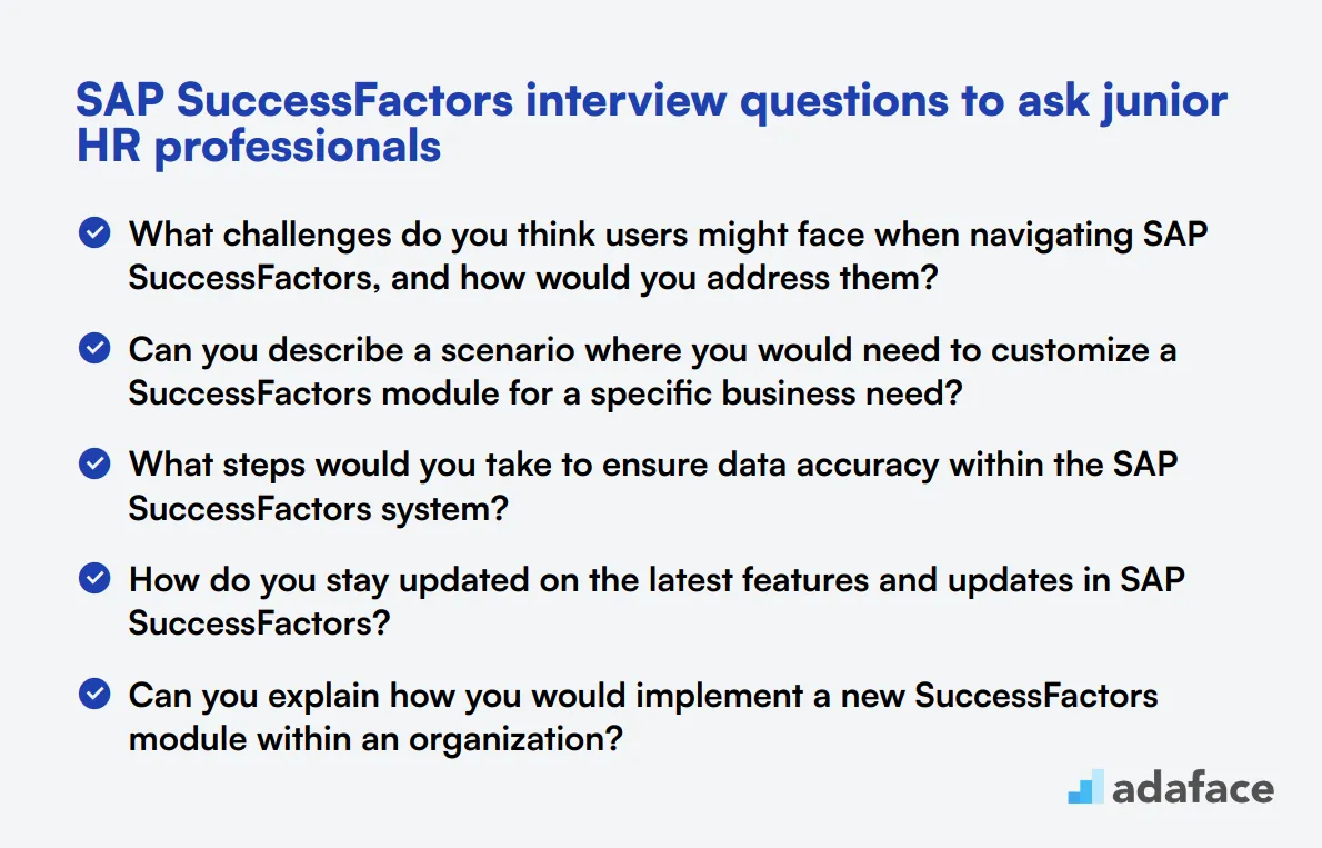 10 SAP SuccessFactors interview questions to ask junior HR professionals