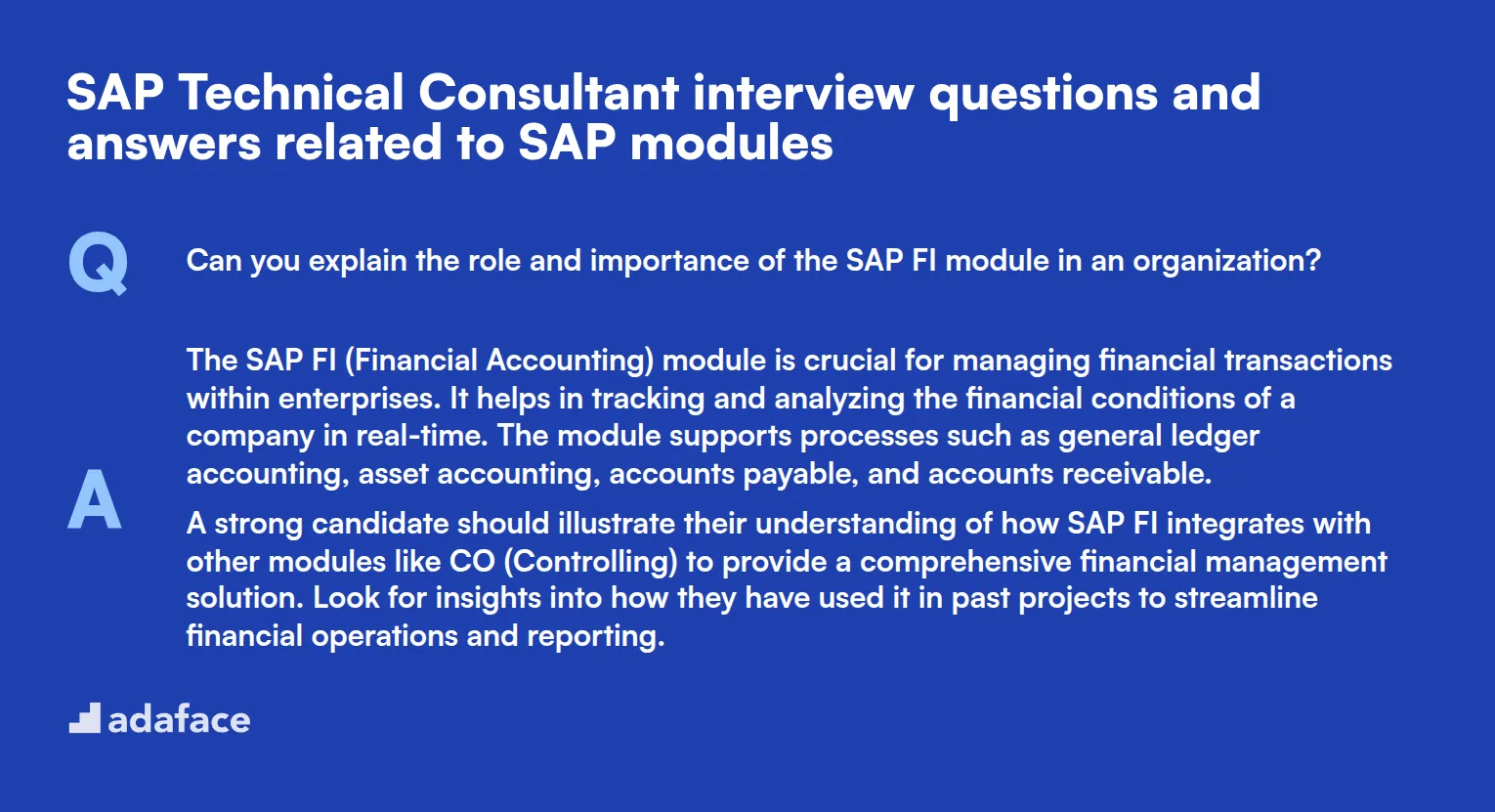 5 SAP Technical Consultant interview questions and answers related to SAP modules