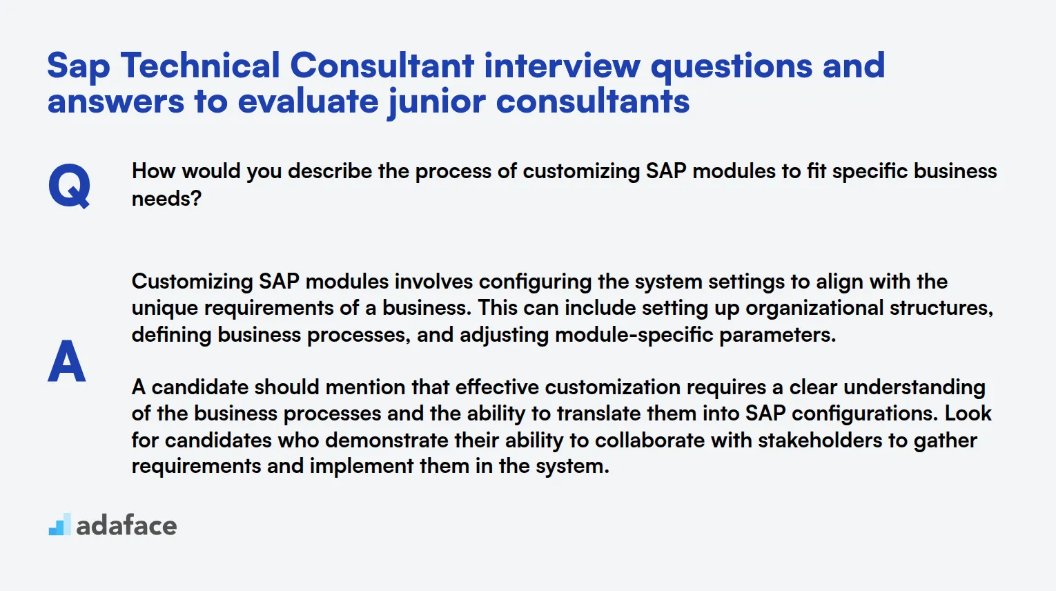 8 Sap Technical Consultant interview questions and answers to evaluate junior consultants