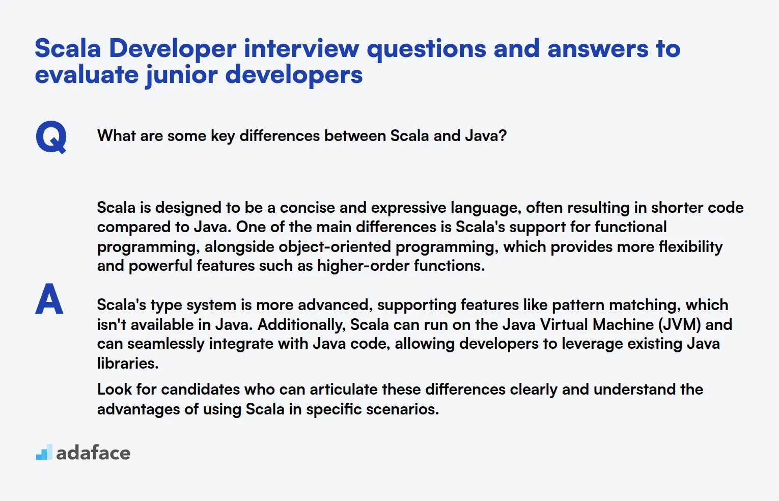 8 Scala Developer interview questions and answers to evaluate junior developers