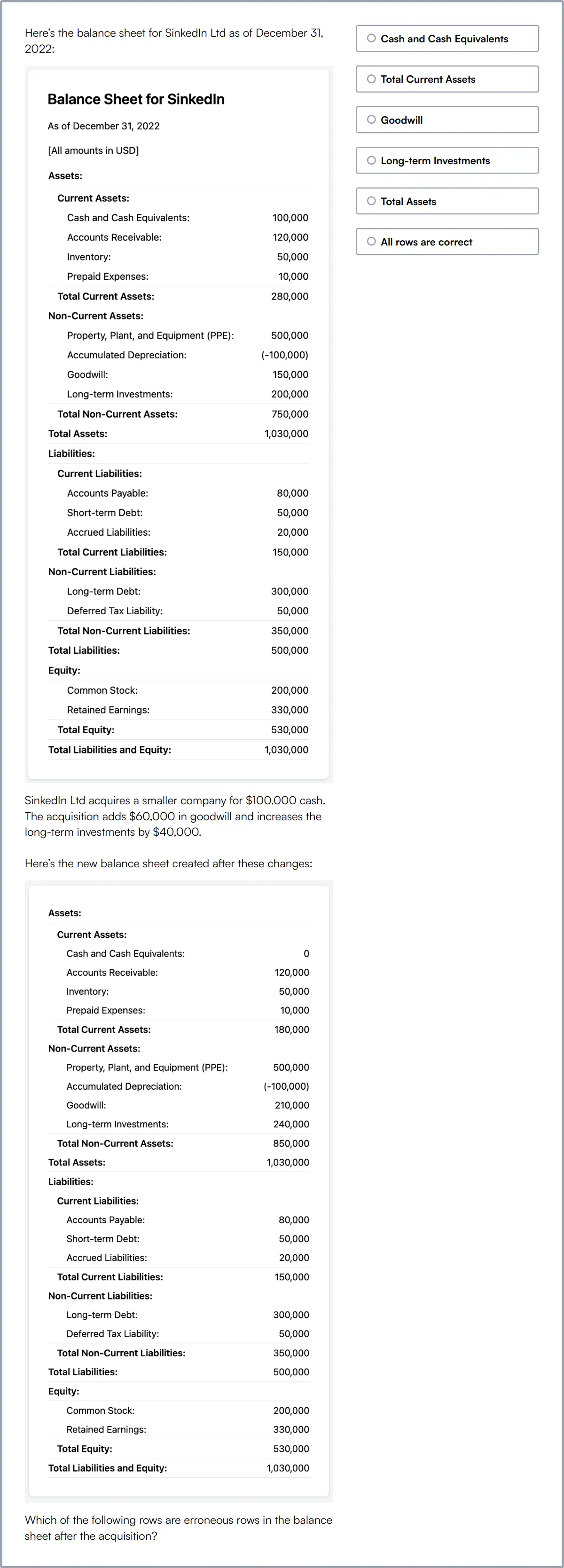 Aptitude Test for Auditors sample question