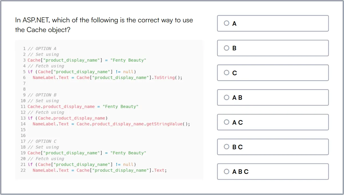 Asp.Net MVC Online Test sample question