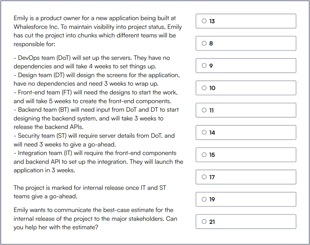 Scrum Master Test sample question