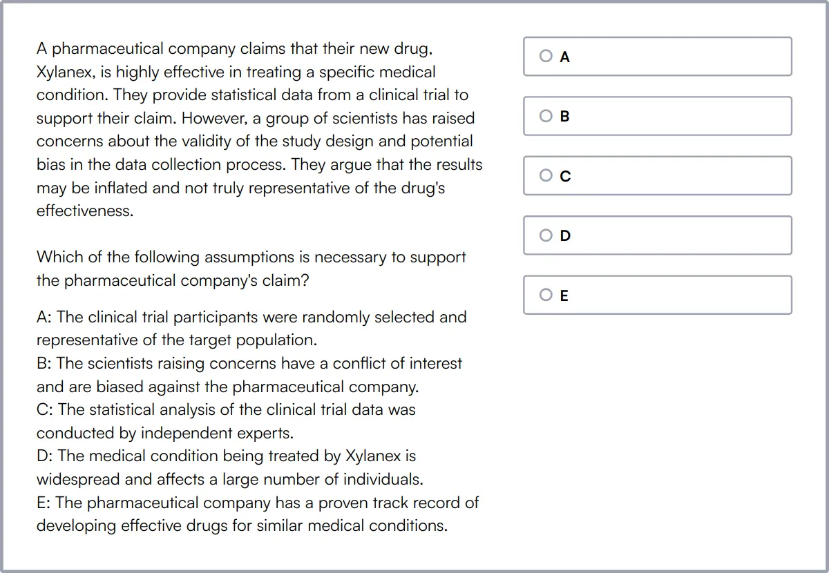 Communication Skills Test sample question