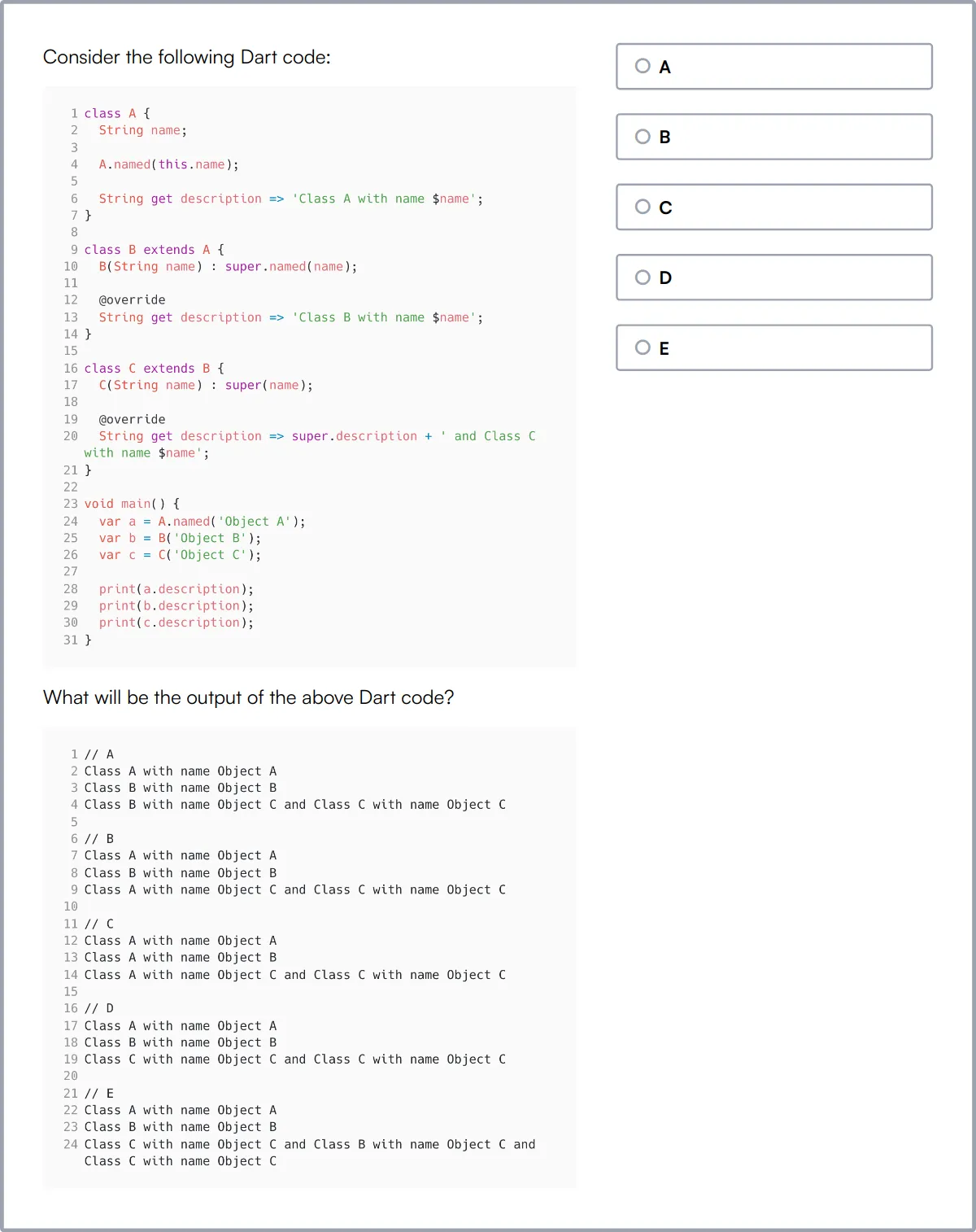 Dart Test sample question