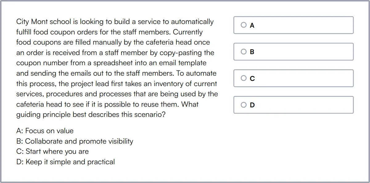 ITIL Test sample question