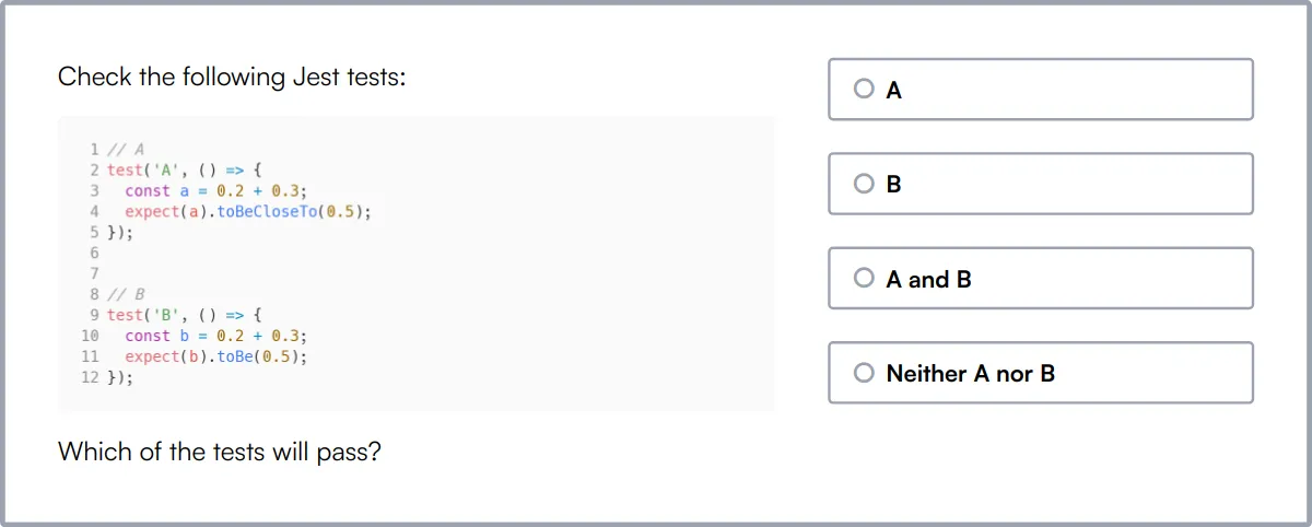 Jest Test sample question