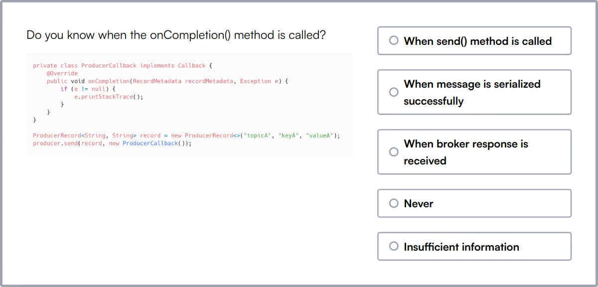 Kafka Online Test sample question