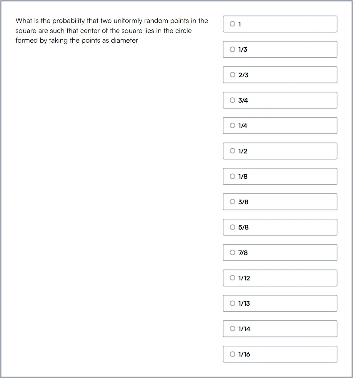 Probability Test sample question