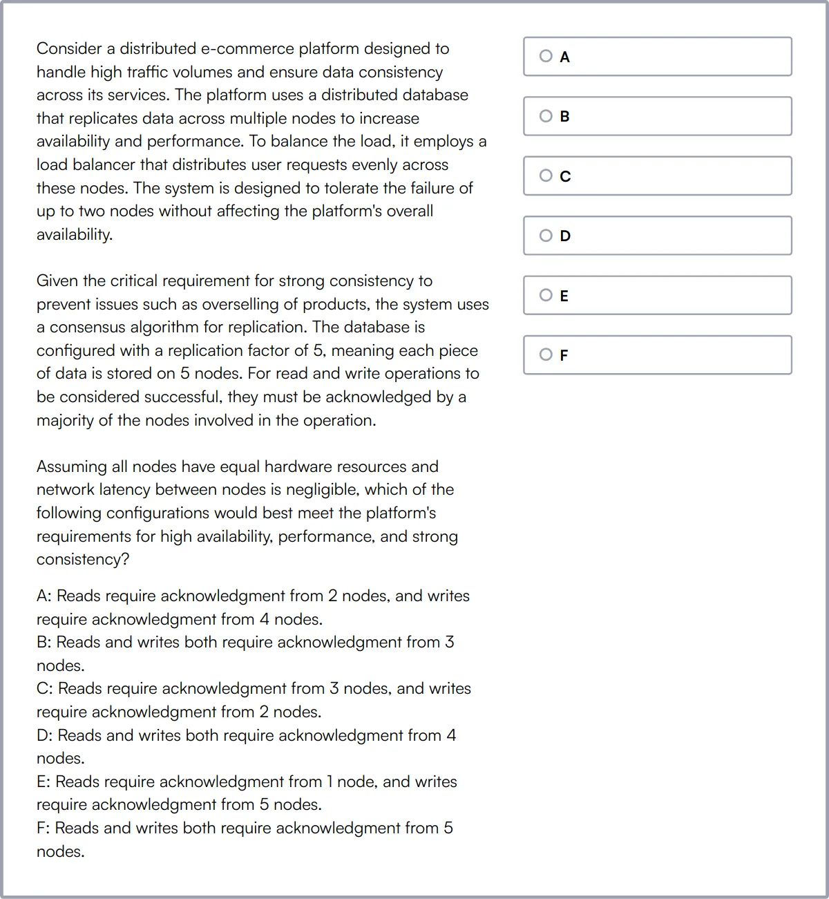 System Design Online Test sample question