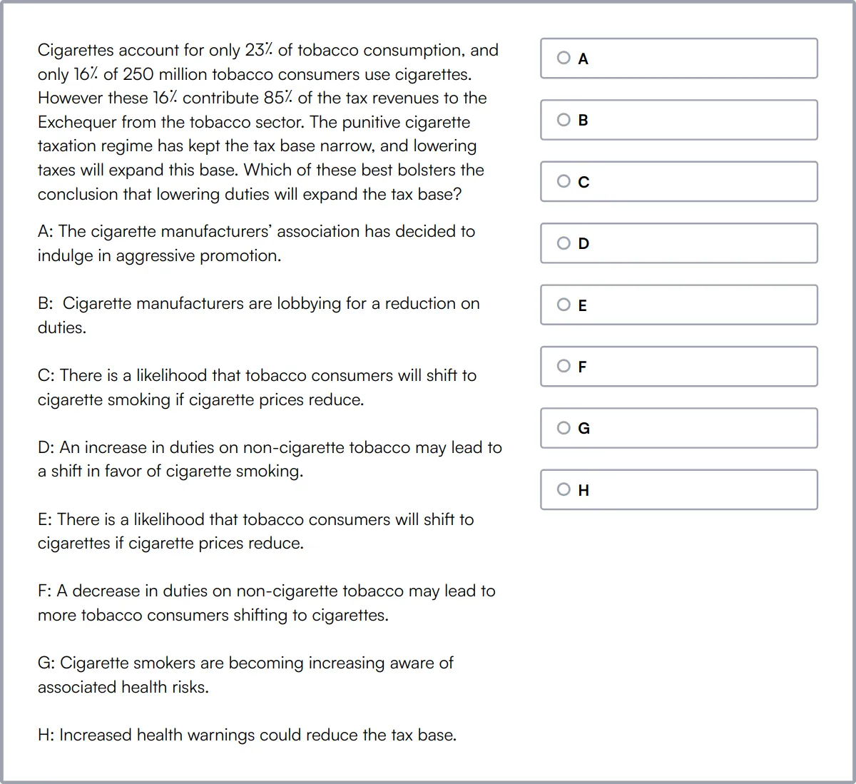 Pre-employment English Online Test sample question