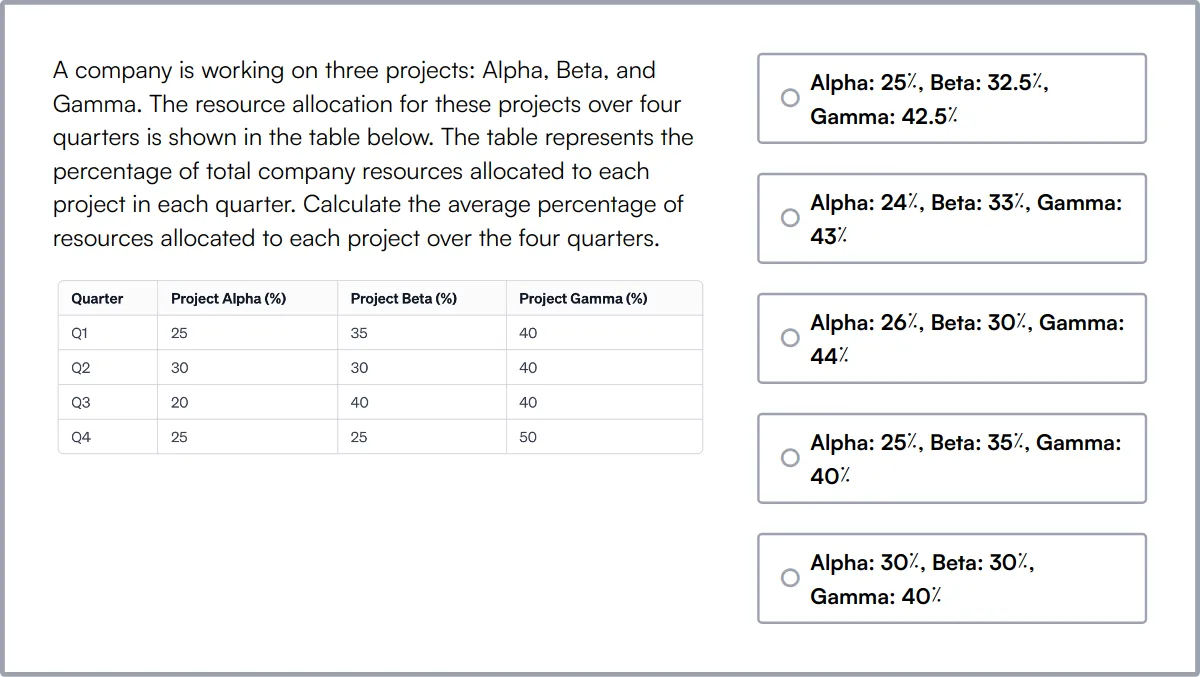 Quantitative Aptitude Online Test sample question