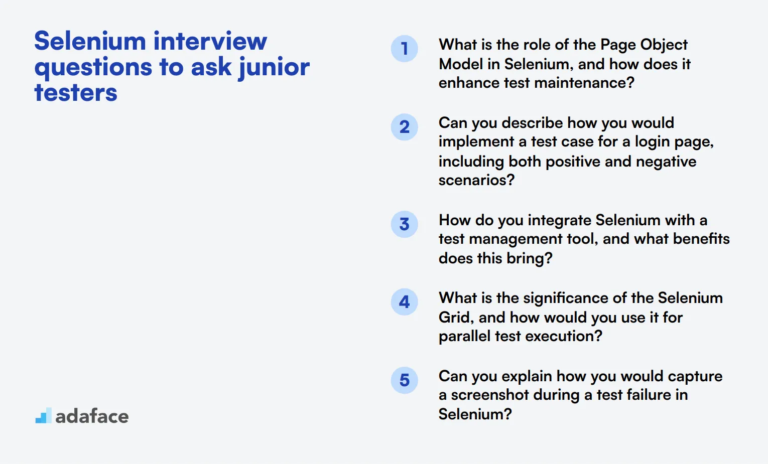 60 Selenium interview questions - Adaface