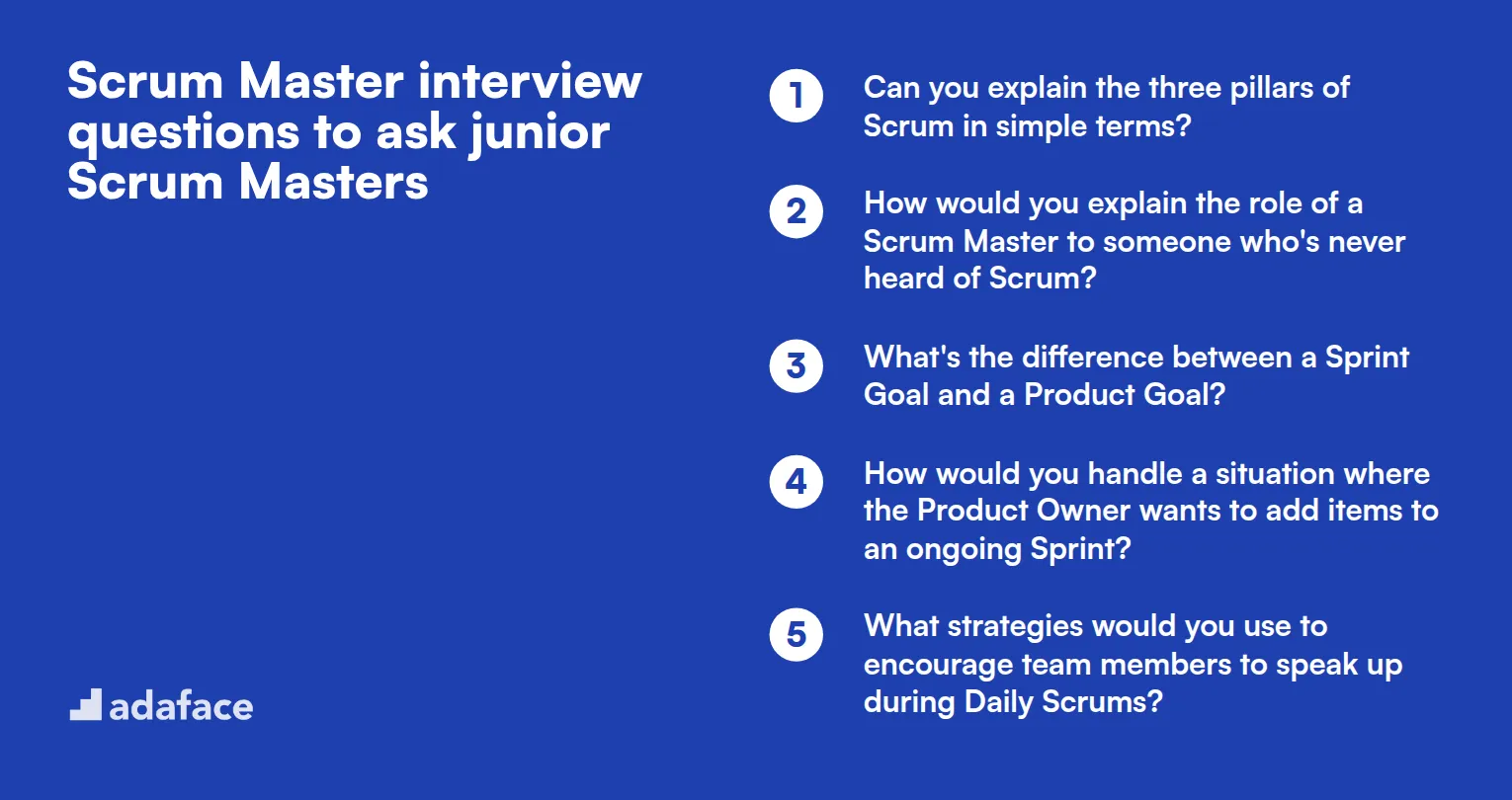 20 Scrum Master interview questions to ask junior Scrum Masters