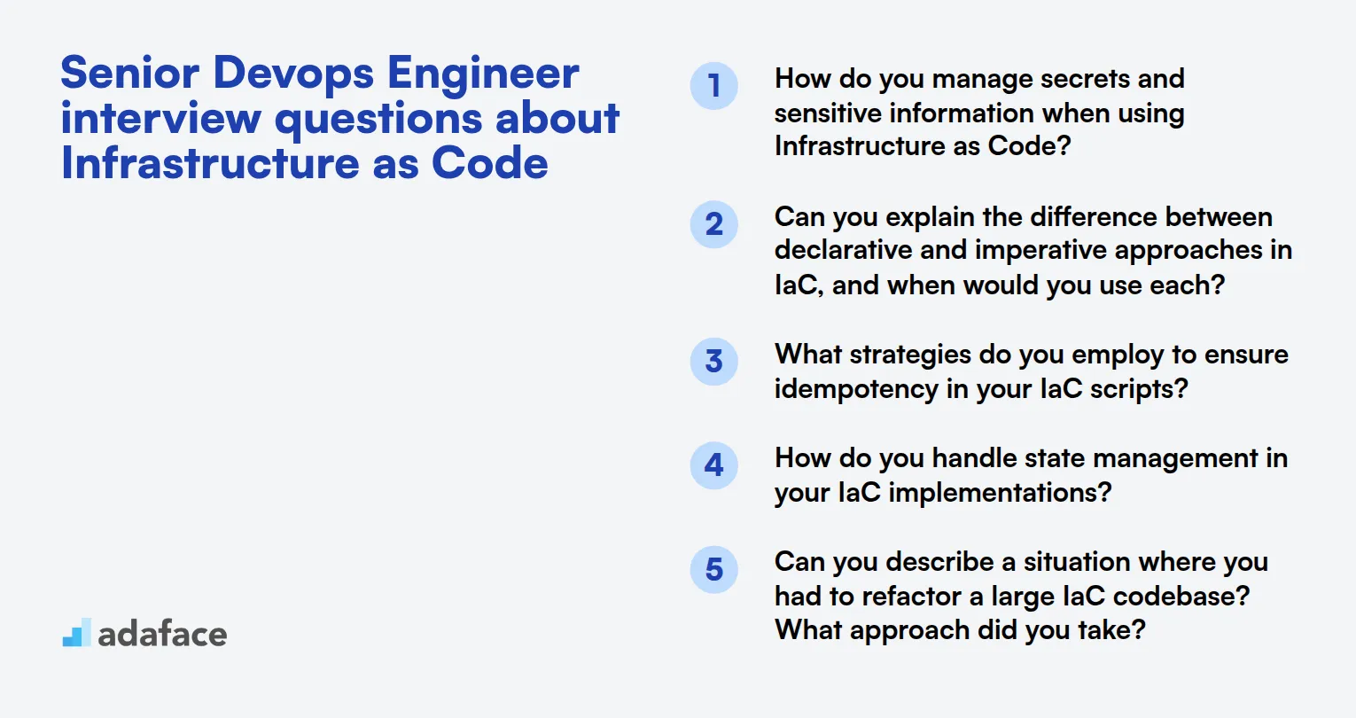 12 Senior Devops Engineer interview questions about Infrastructure as Code