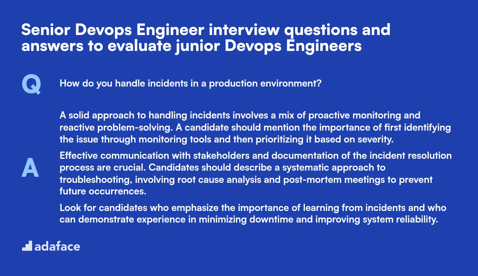 8 Senior Devops Engineer interview questions and answers to evaluate junior Devops Engineers