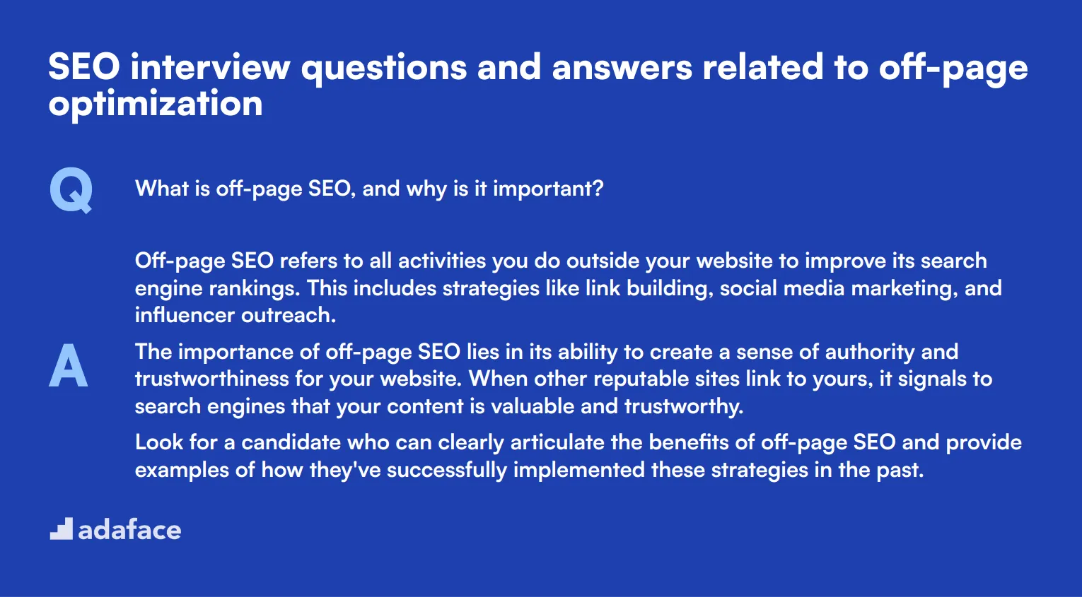 9 SEO interview questions and answers related to off-page optimization