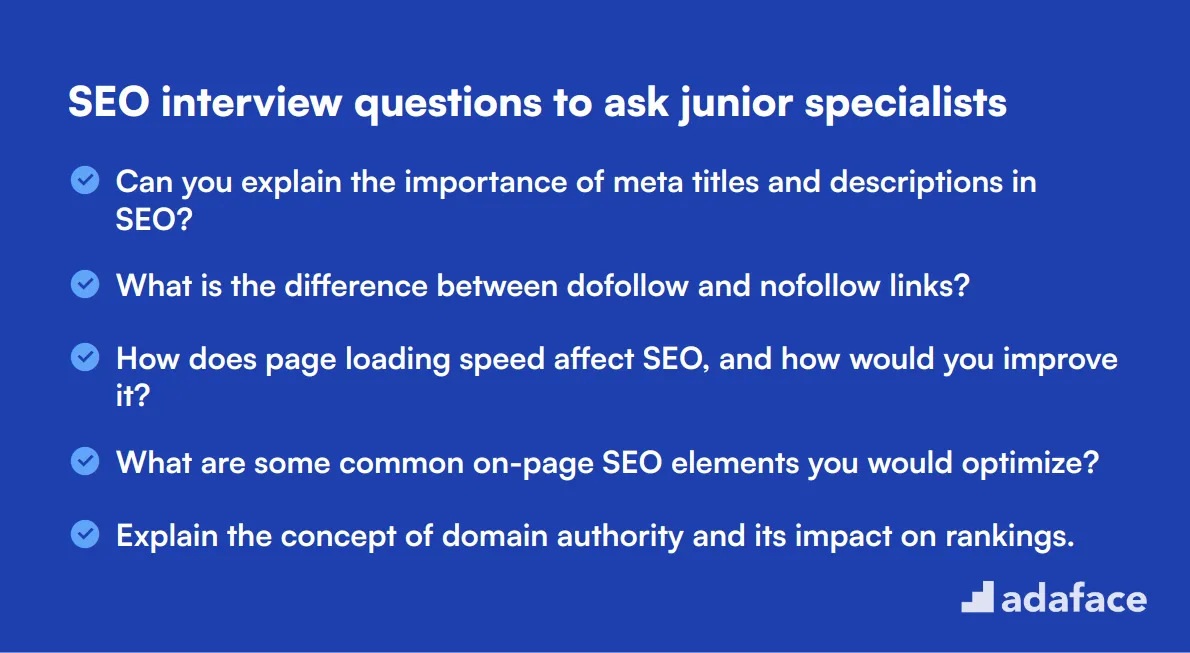 20 SEO interview questions to ask junior specialists