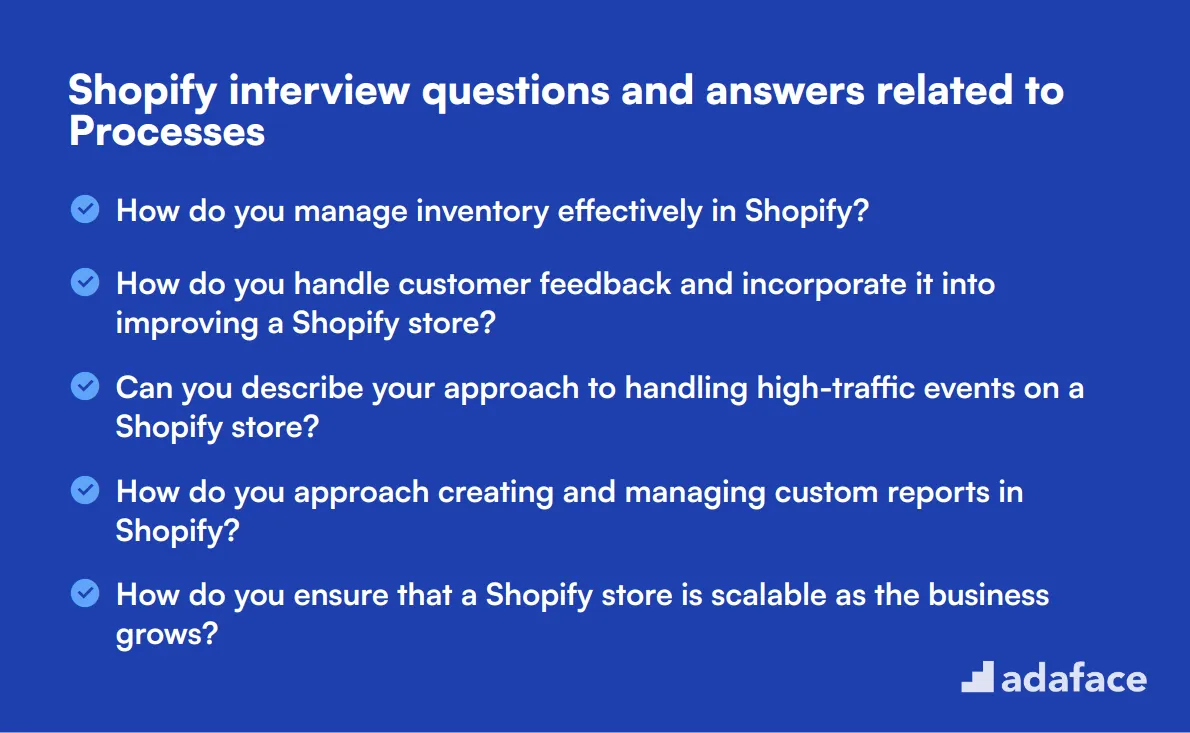 9 Shopify interview questions and answers related to Processes