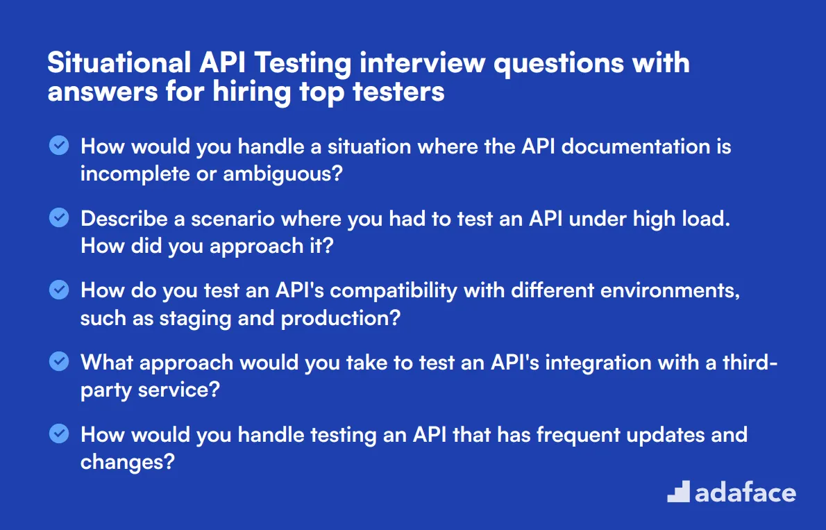 9 situational API Testing interview questions with answers for hiring top testers