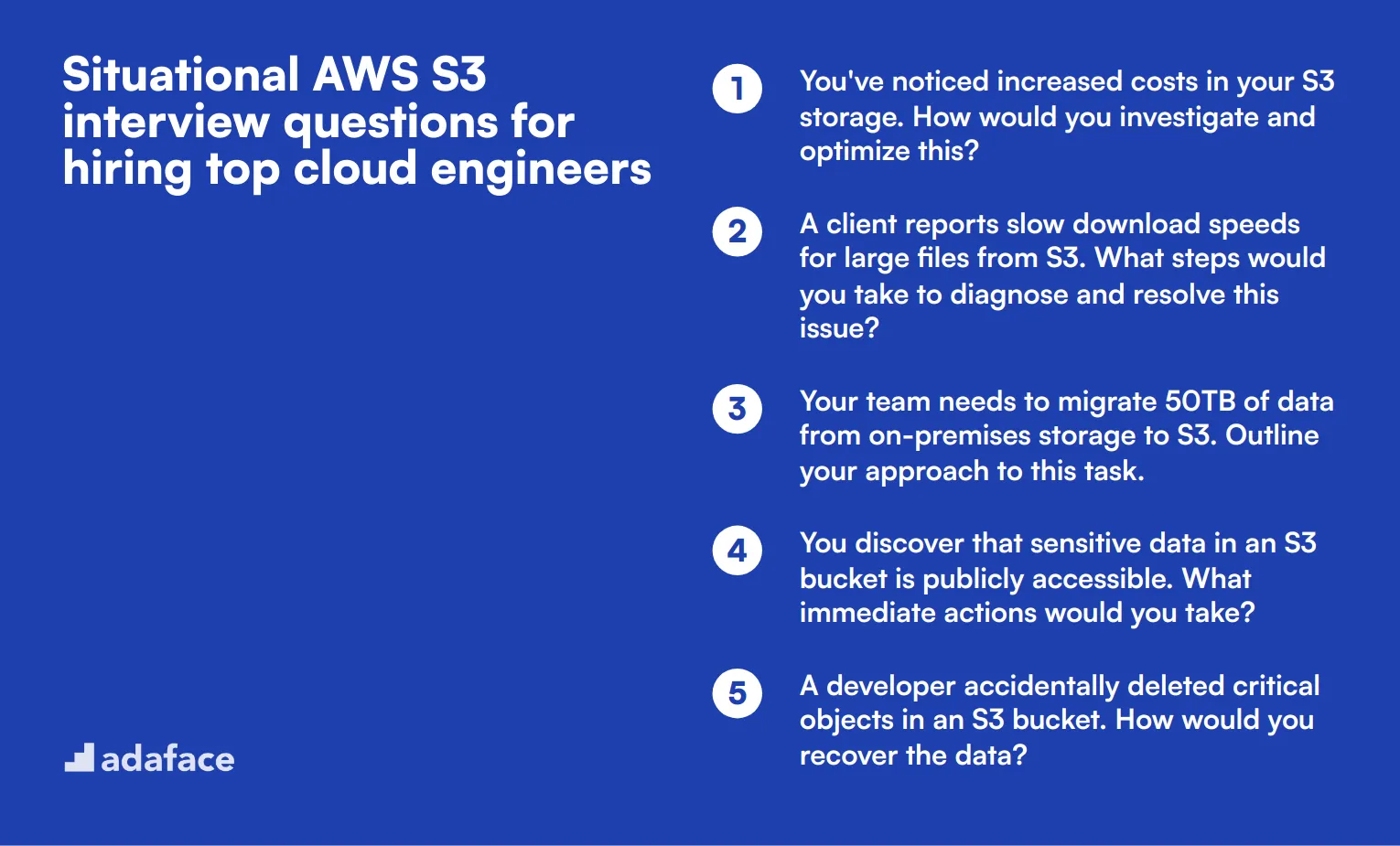 10 situational AWS S3 interview questions for hiring top cloud engineers