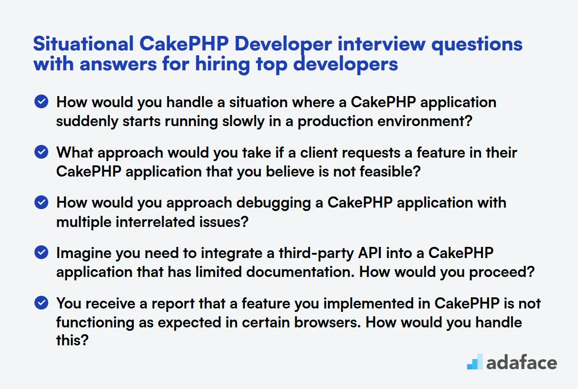 7 situational CakePHP Developer interview questions with answers for hiring top developers