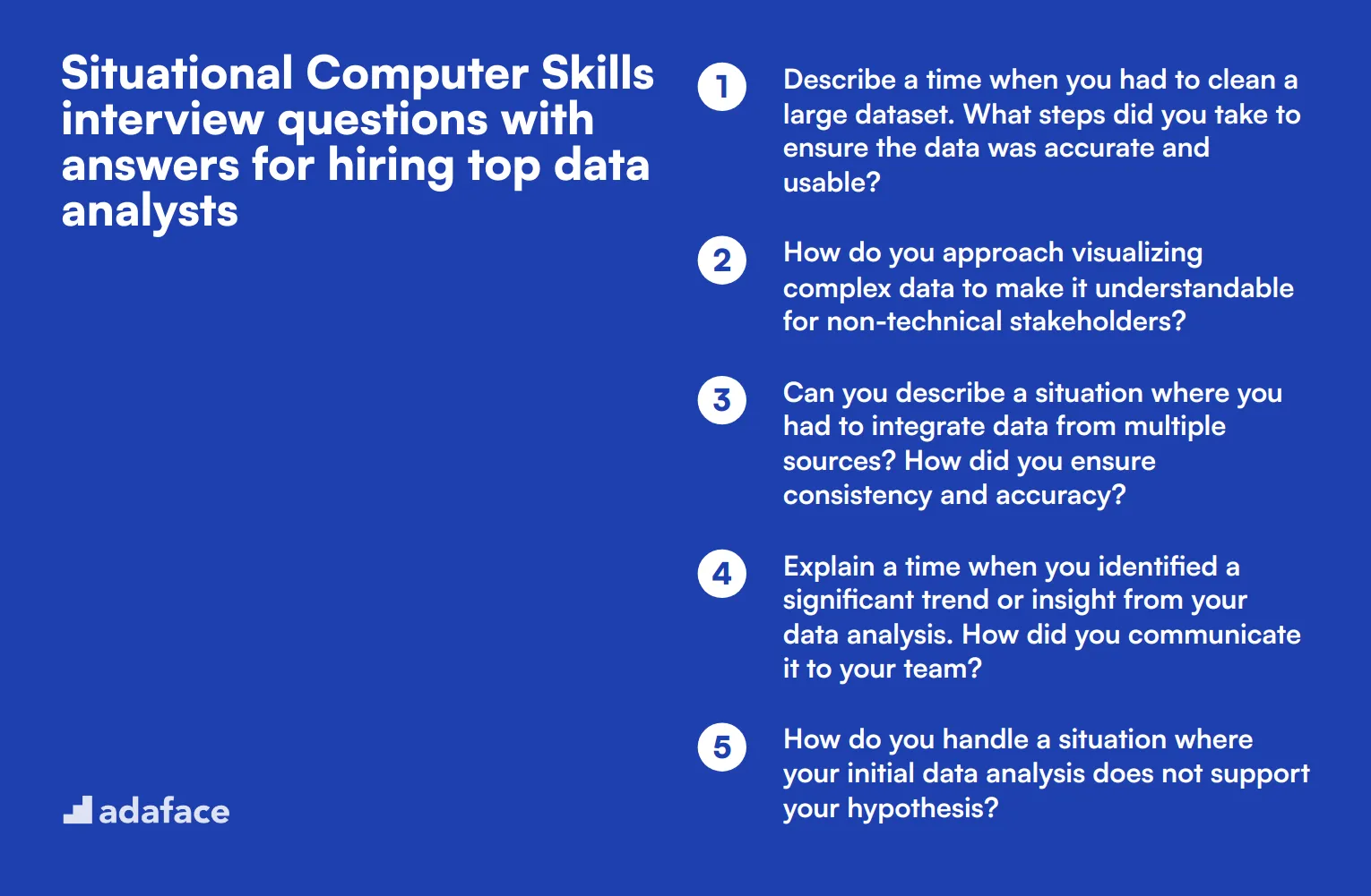 8 situational Computer Skills interview questions with answers for hiring top data analysts