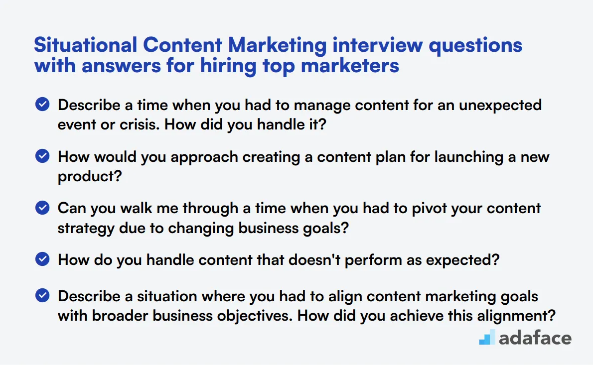 7 situational Content Marketing interview questions with answers for hiring top marketers