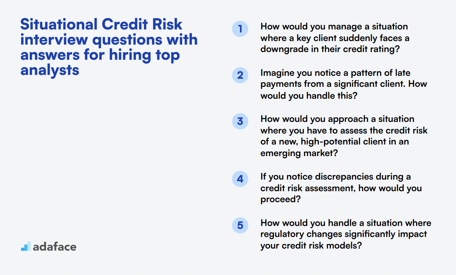 8 situational Credit Risk interview questions with answers for hiring top analysts