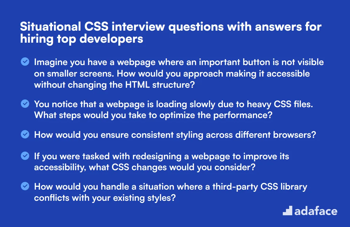 7 situational CSS interview questions with answers for hiring top developers