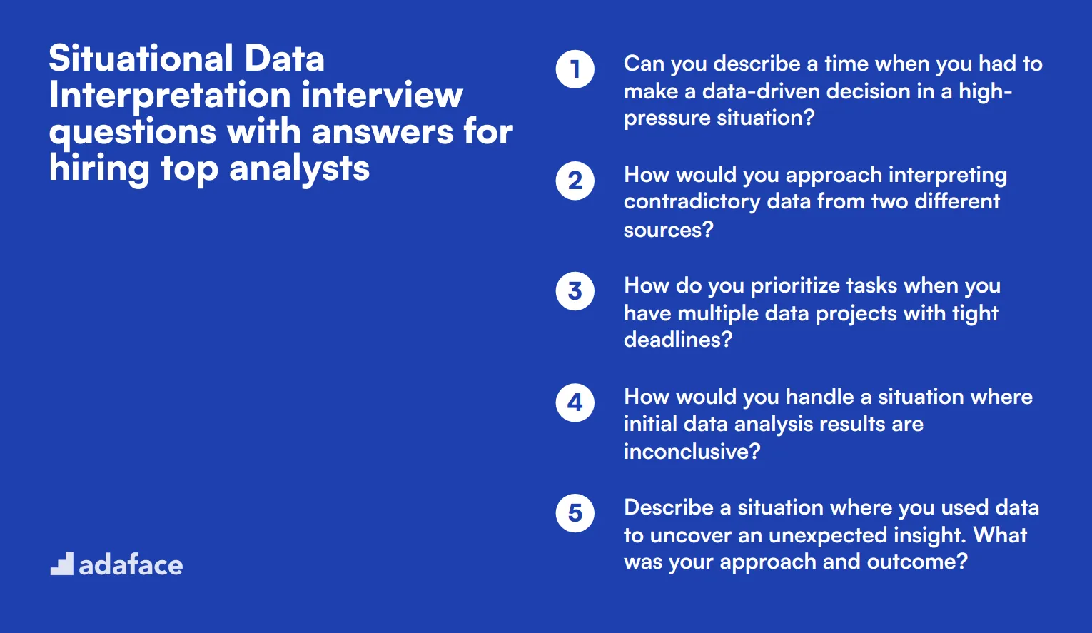 8 situational Data Interpretation interview questions with answers for hiring top analysts