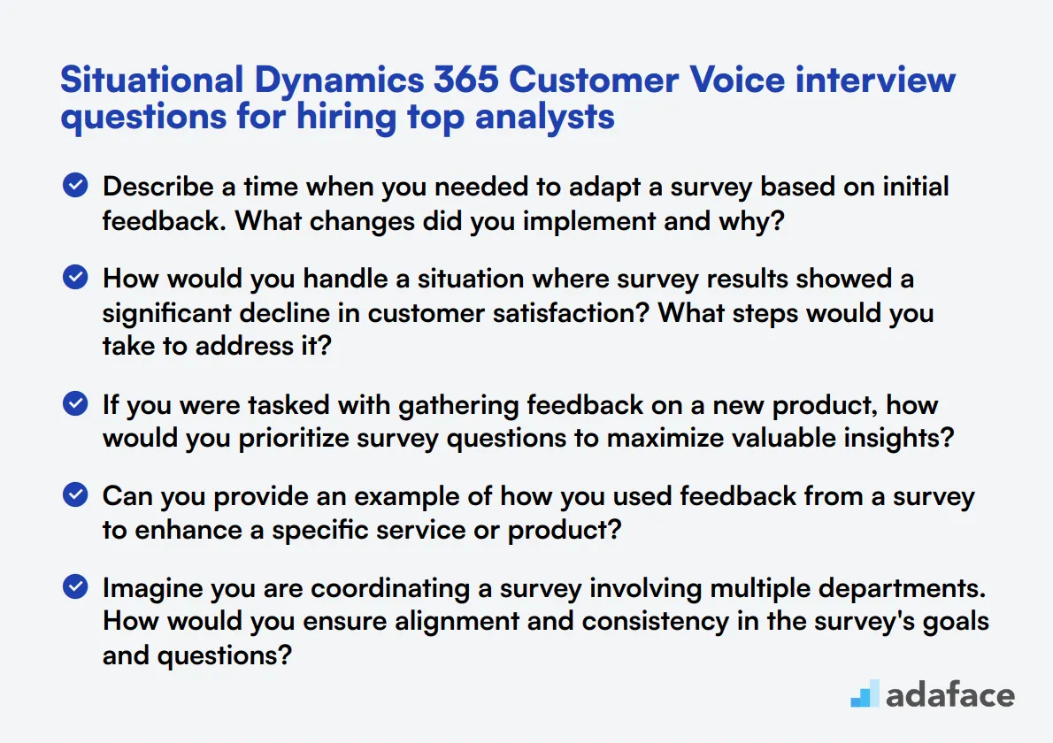 10 situational Dynamics 365 Customer Voice interview questions for hiring top analysts