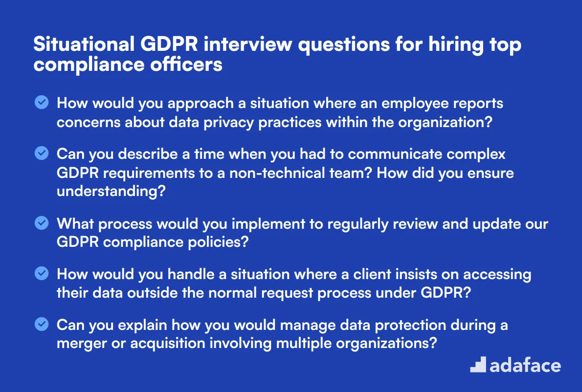 10 situational GDPR interview questions for hiring top compliance officers