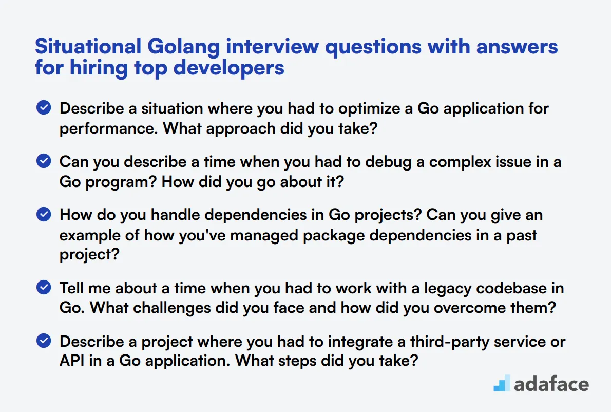 6 situational Golang interview questions with answers for hiring top developers