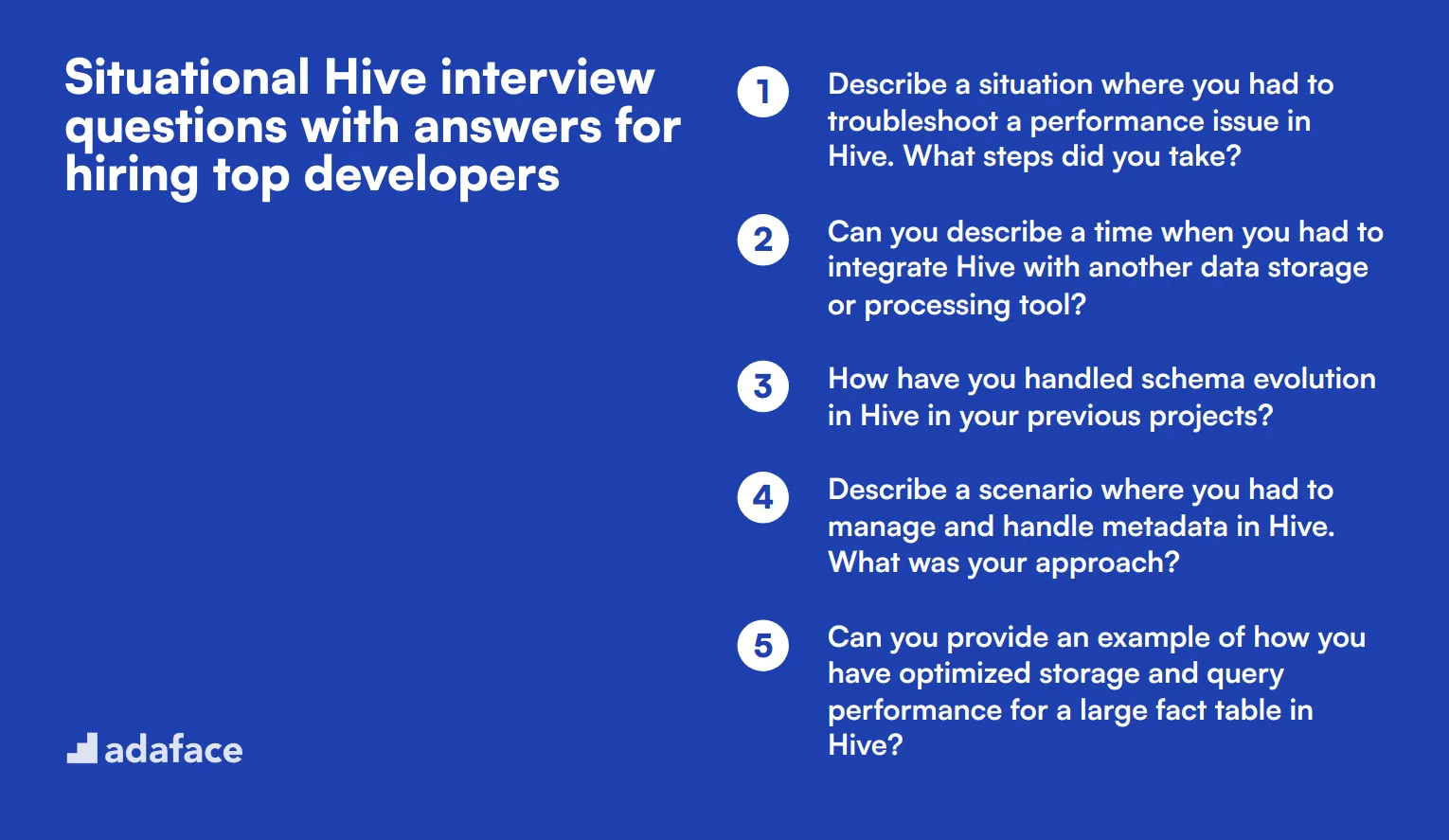 7 situational Hive interview questions with answers for hiring top developers