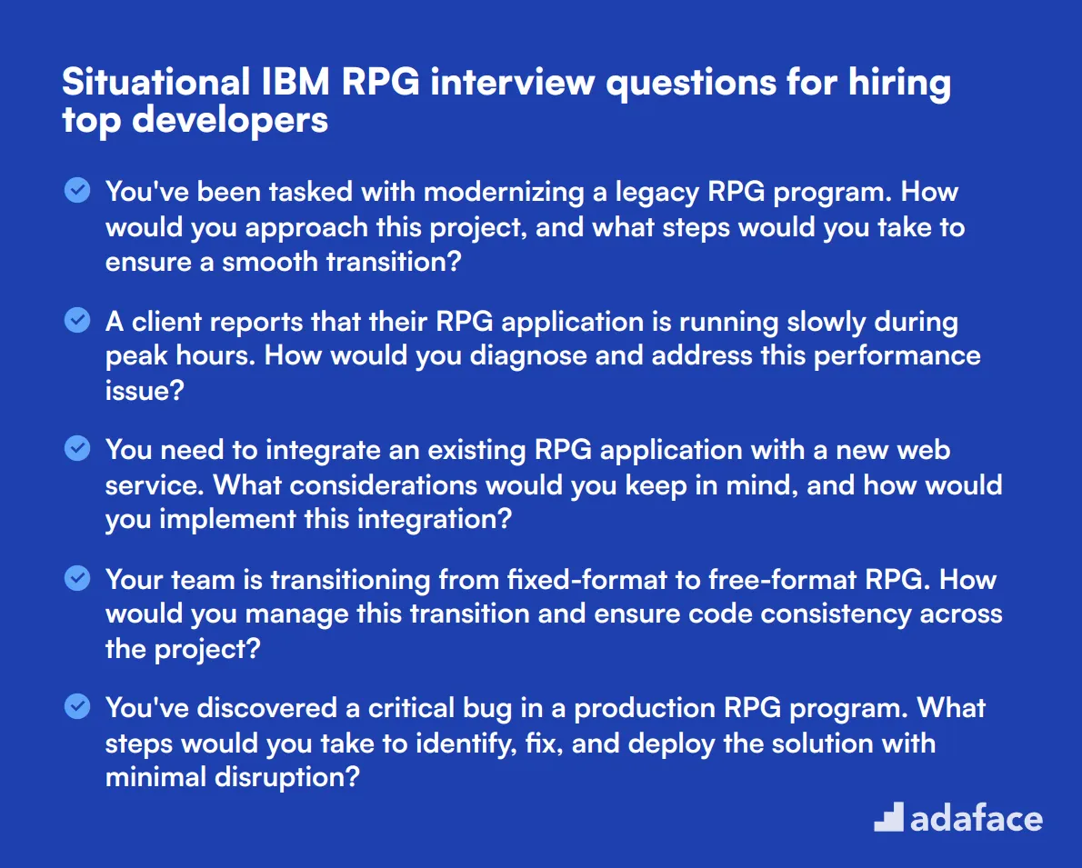 12 situational IBM RPG interview questions for hiring top developers