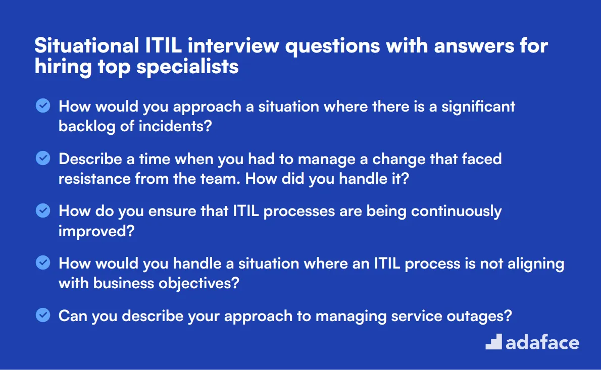 7 situational ITIL interview questions with answers for hiring top specialists