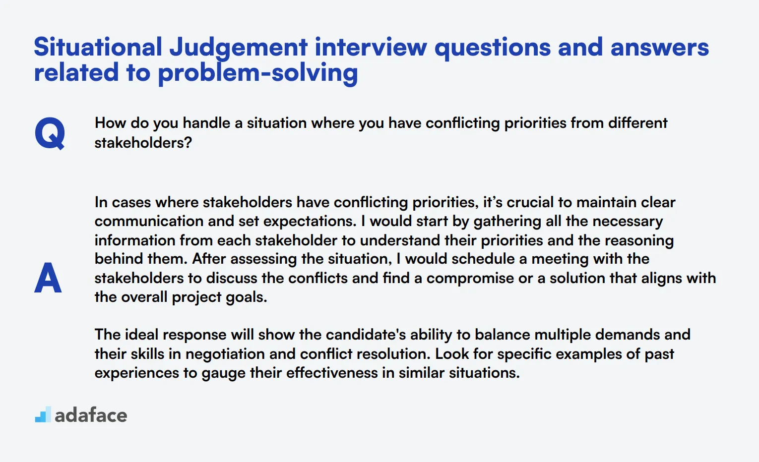 9 Situational Judgement interview questions and answers related to problem-solving