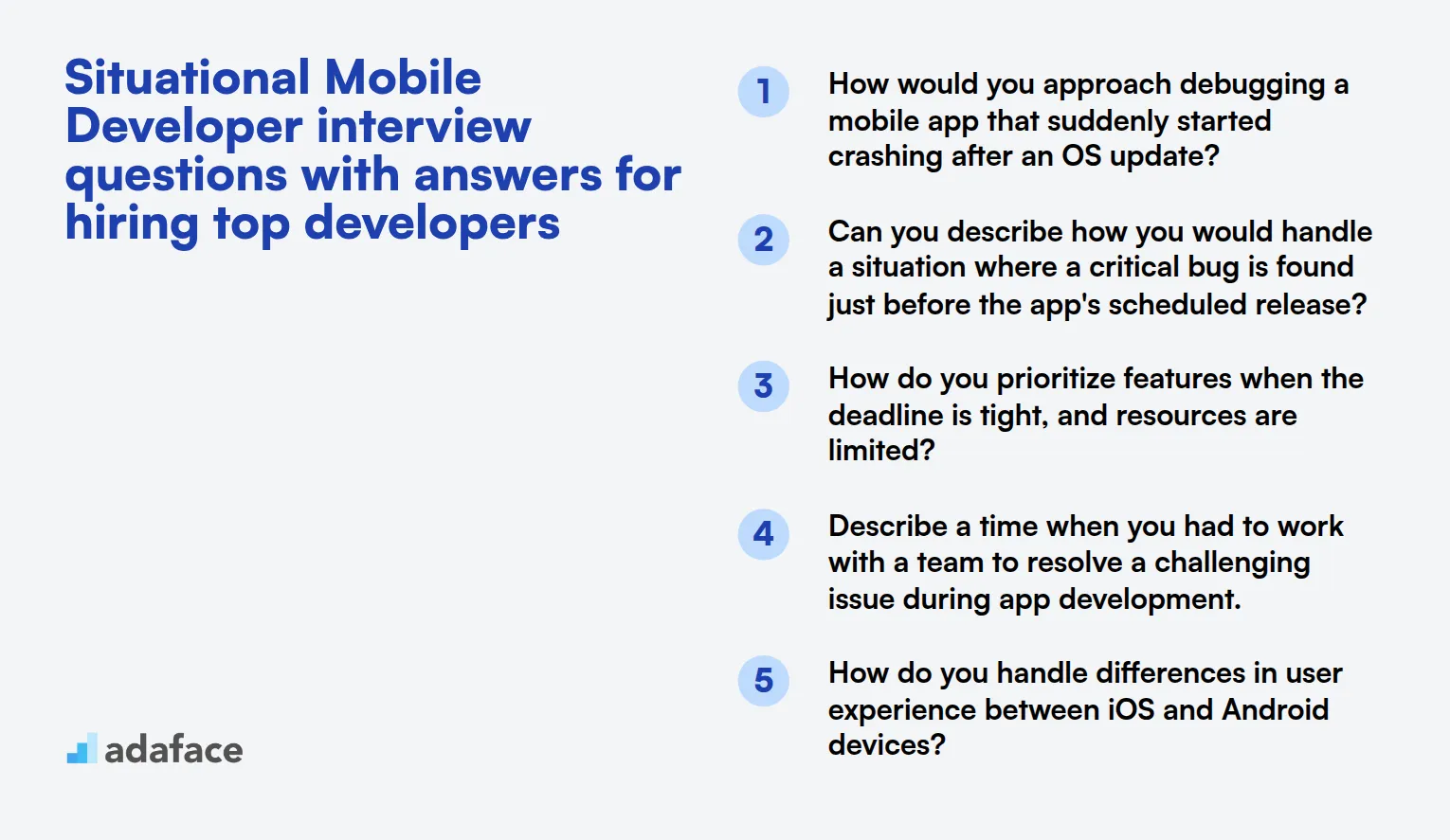 8 situational Mobile Developer interview questions with answers for hiring top developers
