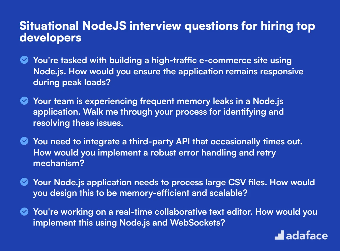 7 situational NodeJS interview questions for hiring top developers