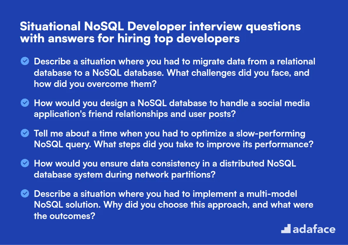 7 situational NoSQL Developer interview questions with answers for hiring top developers