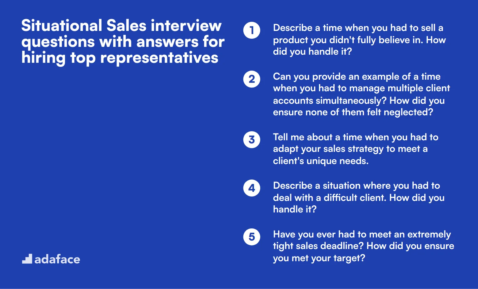 7 situational Sales interview questions with answers for hiring top representatives