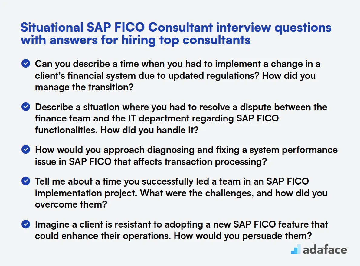 9 preguntas situacionales de entrevista para consultores SAP FICO con respuestas para la contratación de los mejores consultores