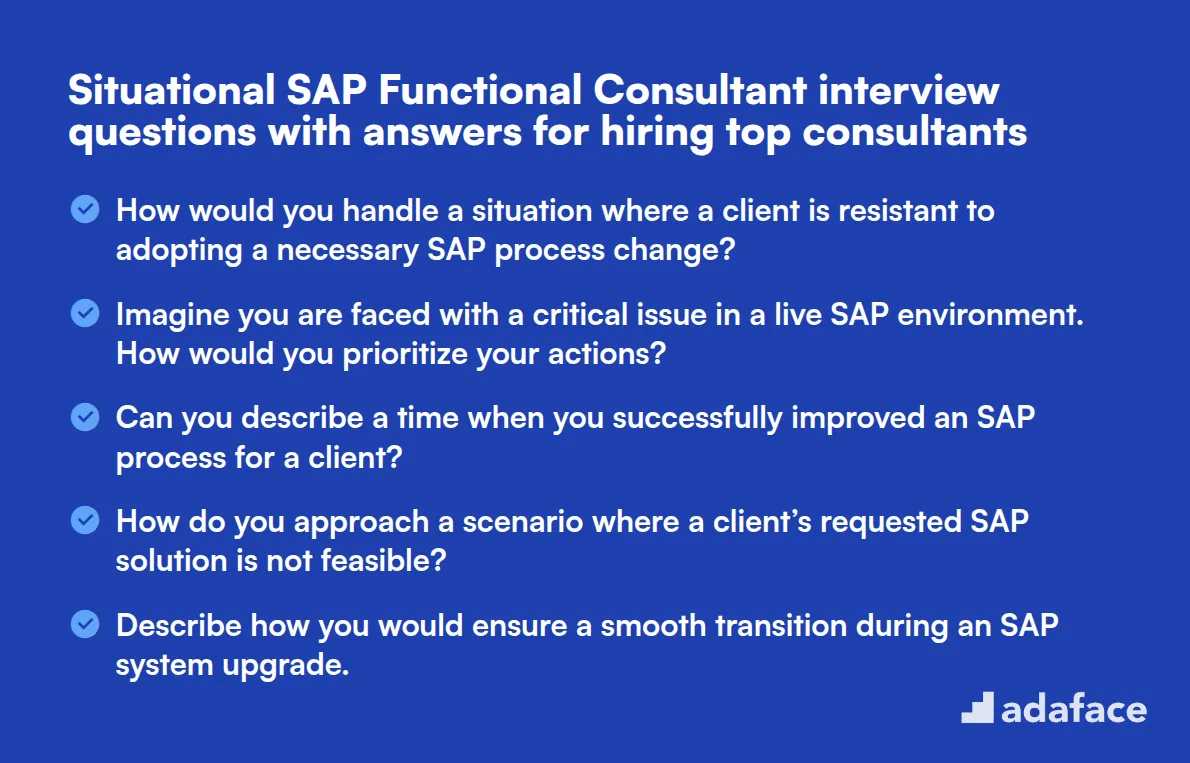 9 preguntas de entrevista situacionales para consultores funcionales SAP con respuestas para contratar a los mejores consultores