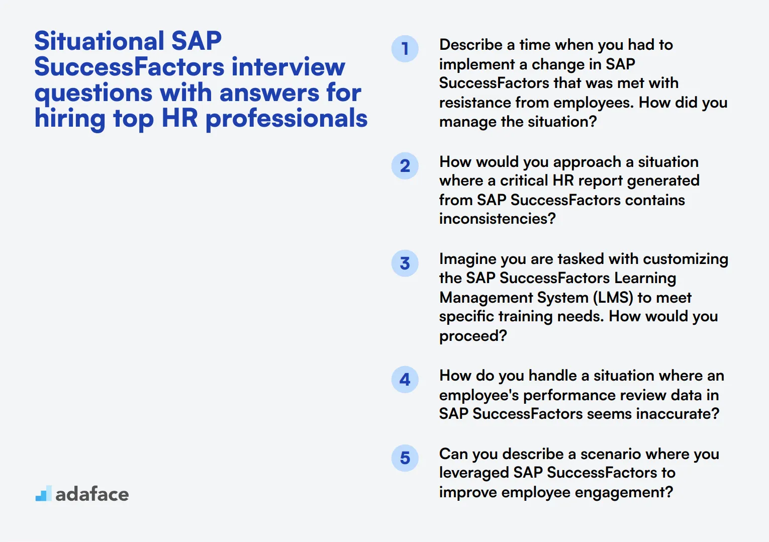 8 situational SAP SuccessFactors interview questions with answers for hiring top HR professionals